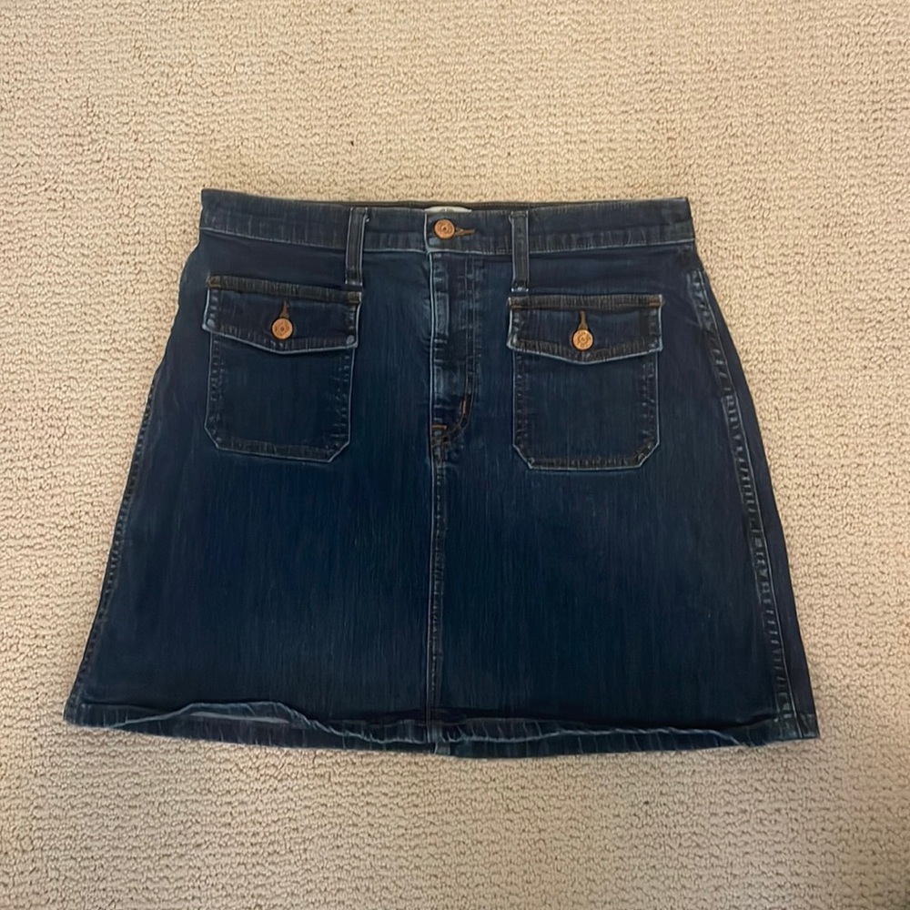 denim mini skirt